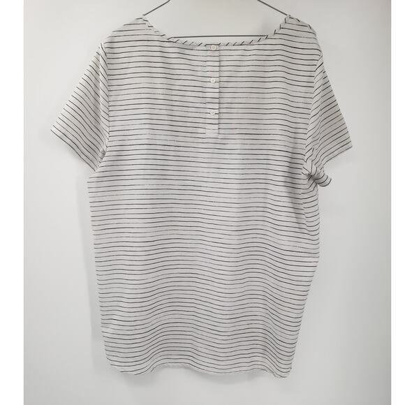 BANANA REPUBLIC Short Sleeve Striped Top Womens Size Extra Large XL - Picture 2 of 4